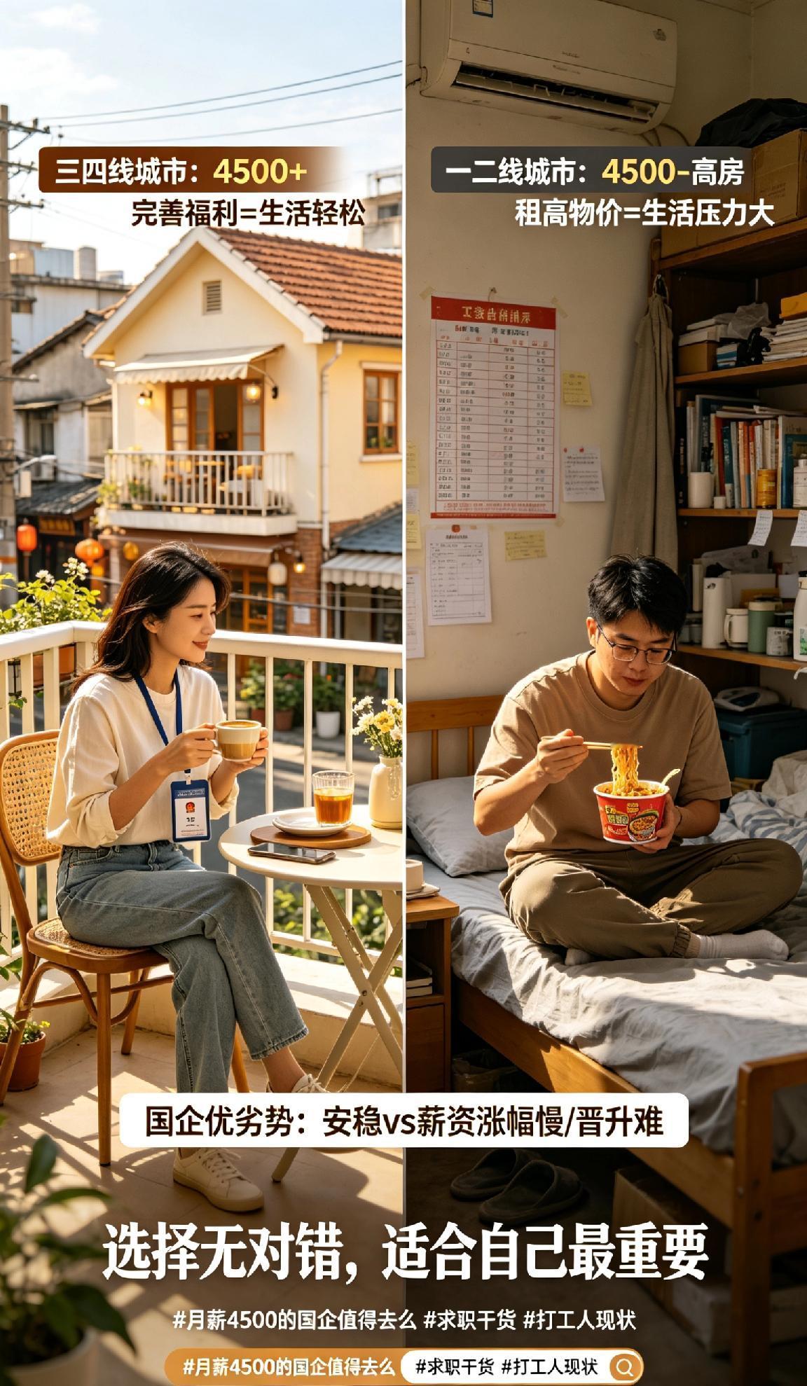 月薪4500的国企,值得去么?
纠结月薪4500要不要进国企，核心看城市与需求。