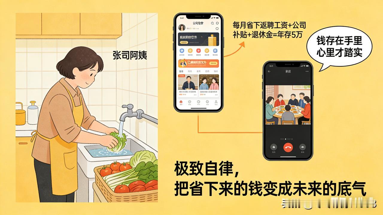 退休返聘的张阿姨年存 5 万引热议，她的做法给年轻人上了生动一课：退休后她没花过