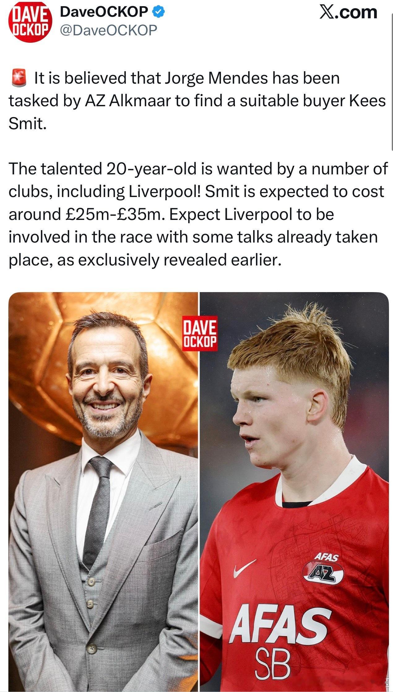 继格伊，沃顿和施洛特贝克之后，Dave下一个一直跟着的是阿尔克马尔的荷兰中场施密