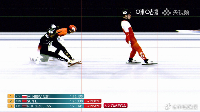 【#孙龙0.02秒优势惊险晋级#】米兰冬奥会短道速滑男子1000米预赛，孙龙获得