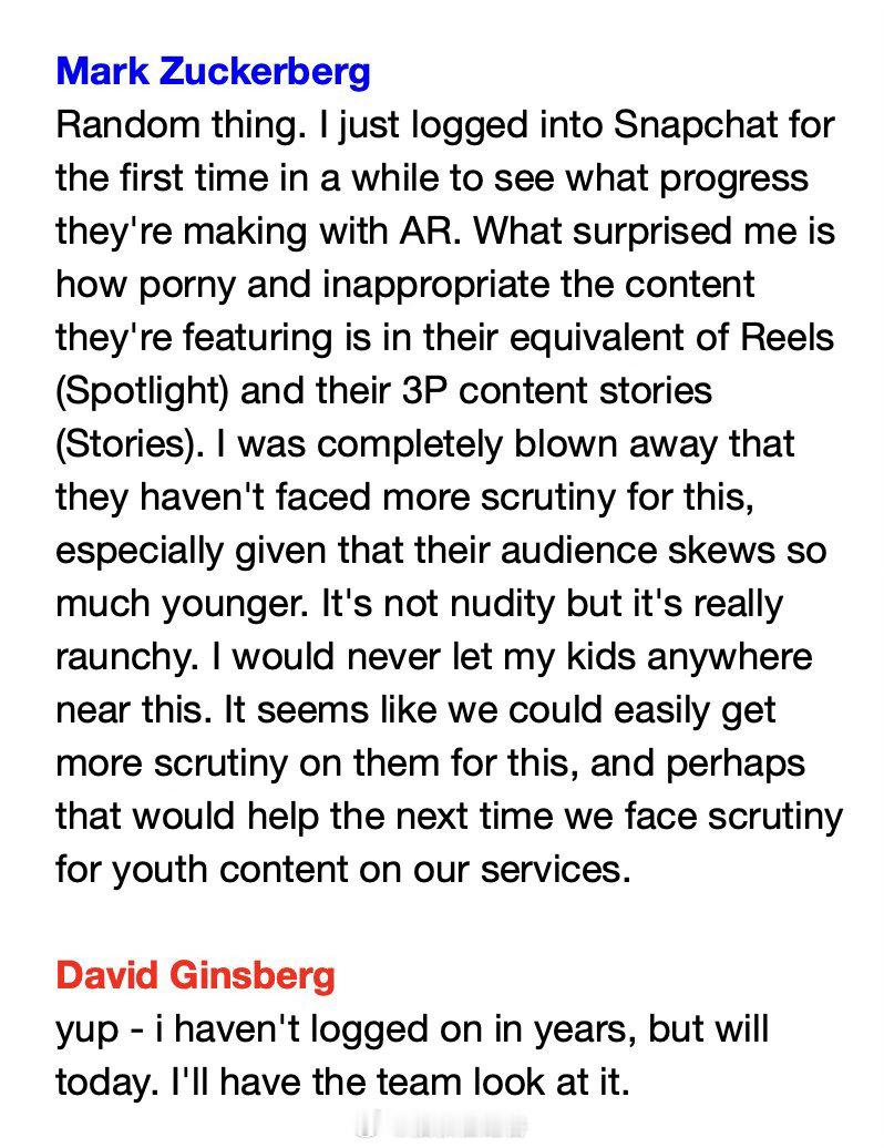 2022年8月31日马克·扎克伯格 随便说一句。我刚刚登录 Snapchat，好