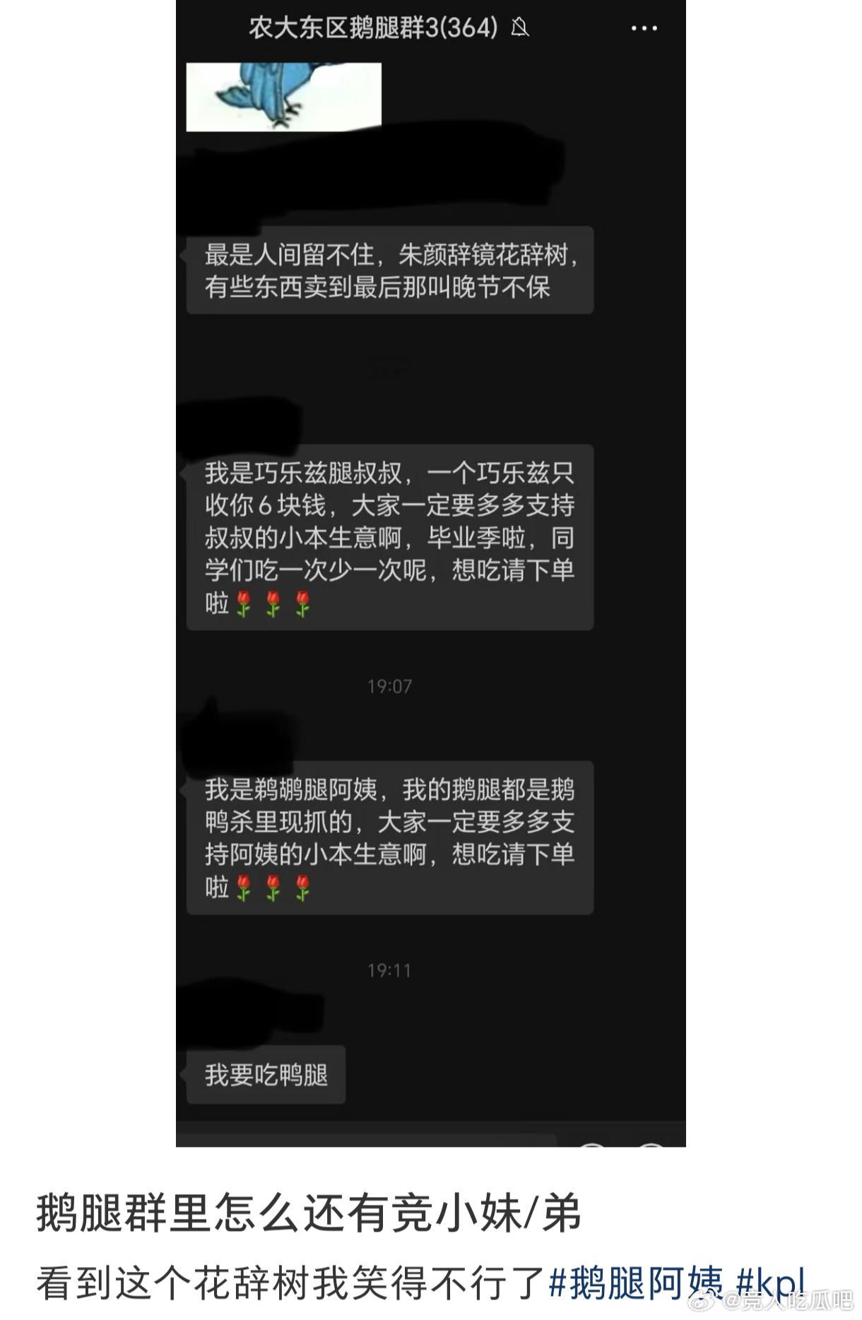 🔴没想到那个北大鹅腿阿姨群里也有竞粉🤓：最是人间留不住，朱颜辞镜花辞树，有些