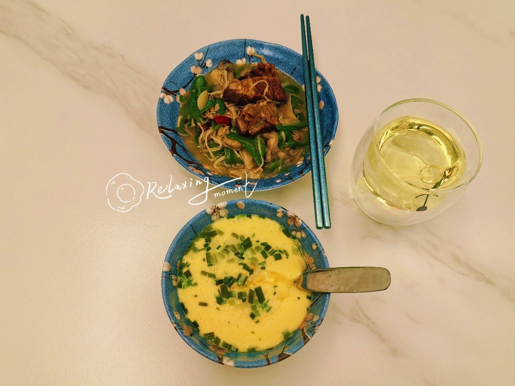 生酮记录 晚餐day13:蘑菇青椒炒肉炖蛋茶 
