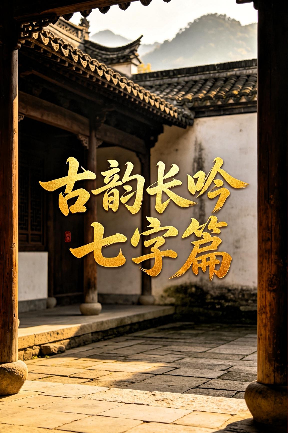 古韵长吟七字篇
 
（七言律诗）

 
古韵长吟七字篇，凭窗把酒对遥天。

残碑
