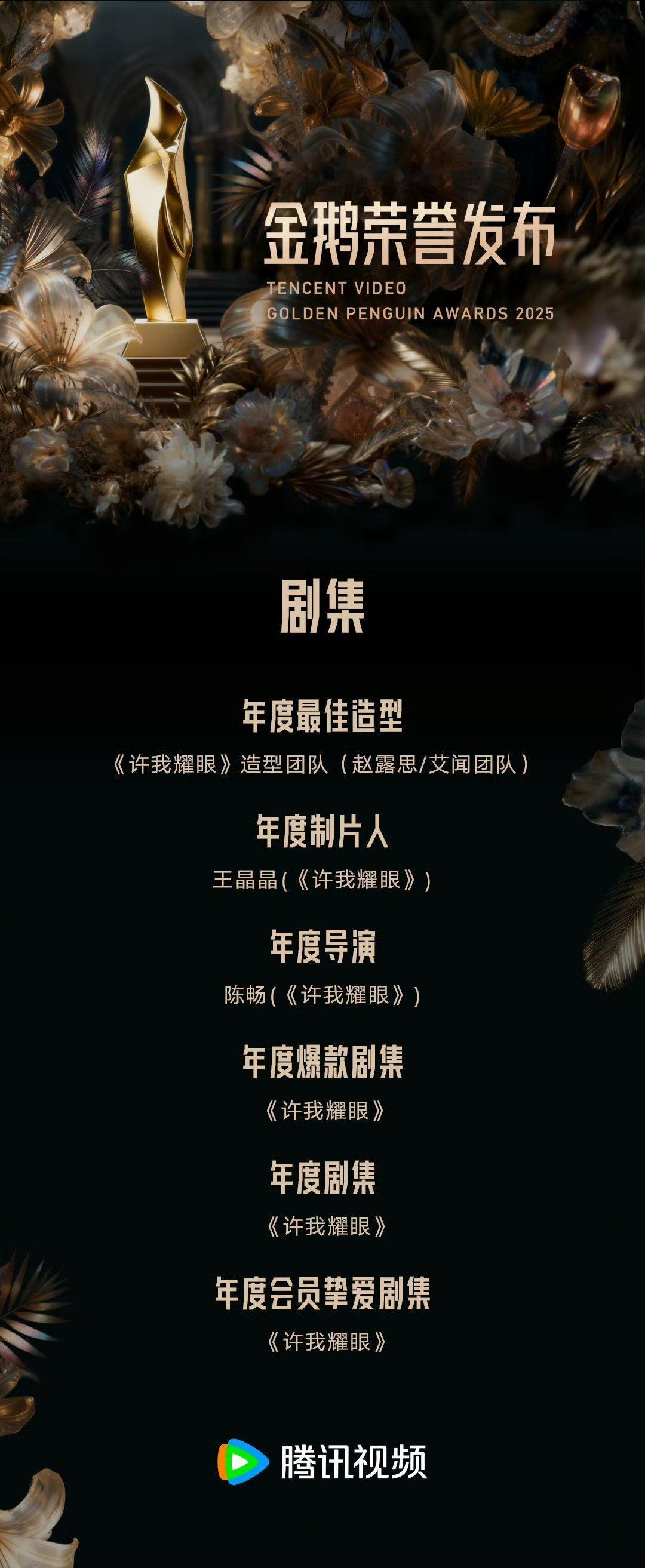 许我耀眼获奖许我耀眼横扫六个奖项！ 