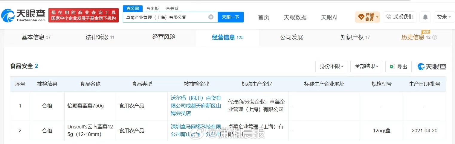 #怡颗莓中国曾涉及多起纠纷#【#怡颗莓此前抽检结果均合格#】据媒体报道，近日，美