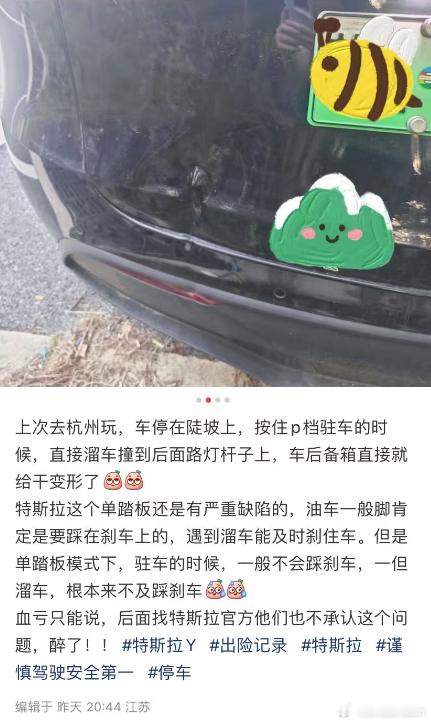 P档溜车，单踏板脚不踩刹车上这也能怪车？[二哈]特斯拉 ​​​