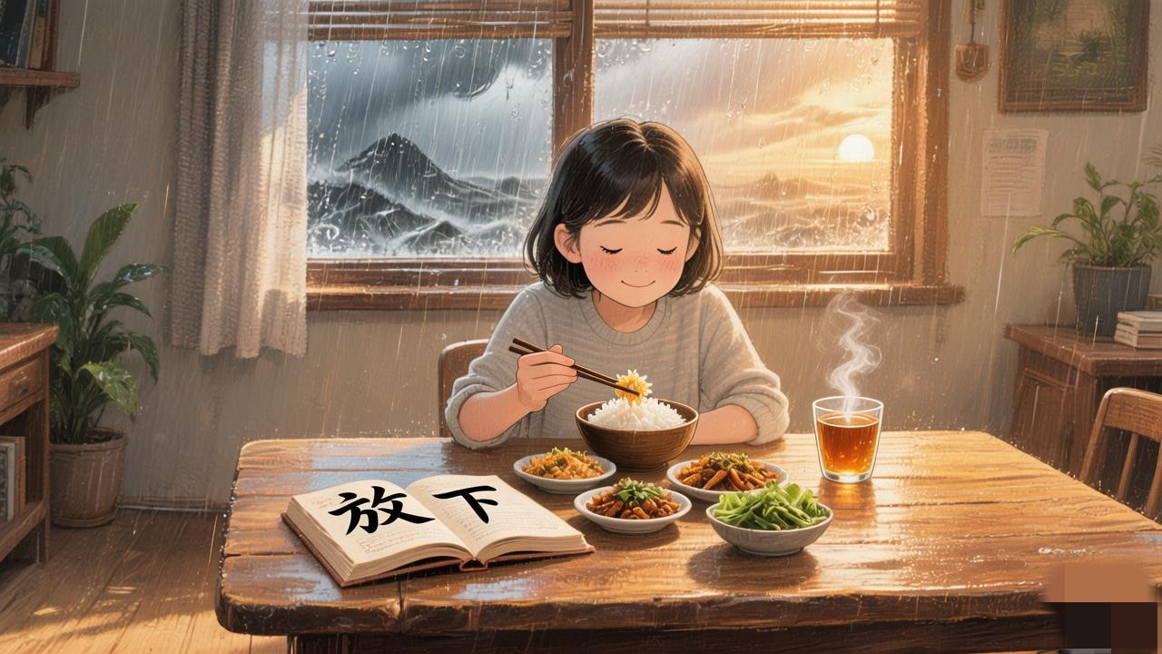 【把每一天过好，比什么都强。】

明天的事，交给明天。哪怕外面狂风暴雨，今天也要