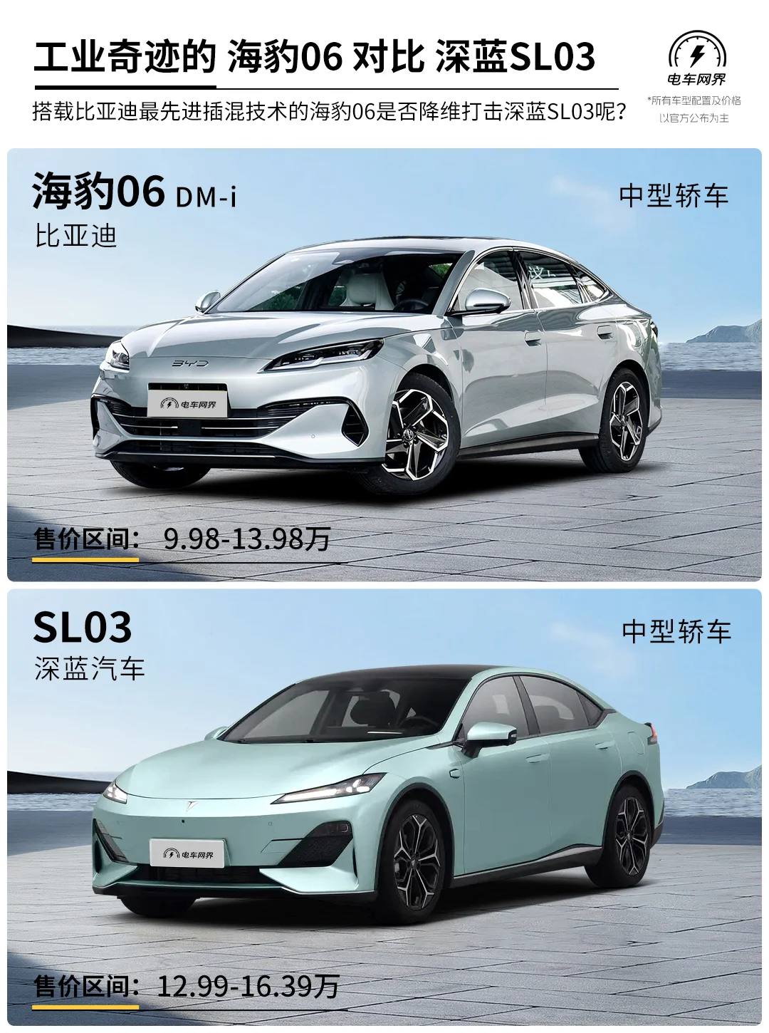 工业奇迹的比亚迪海豹06对比深蓝sl03