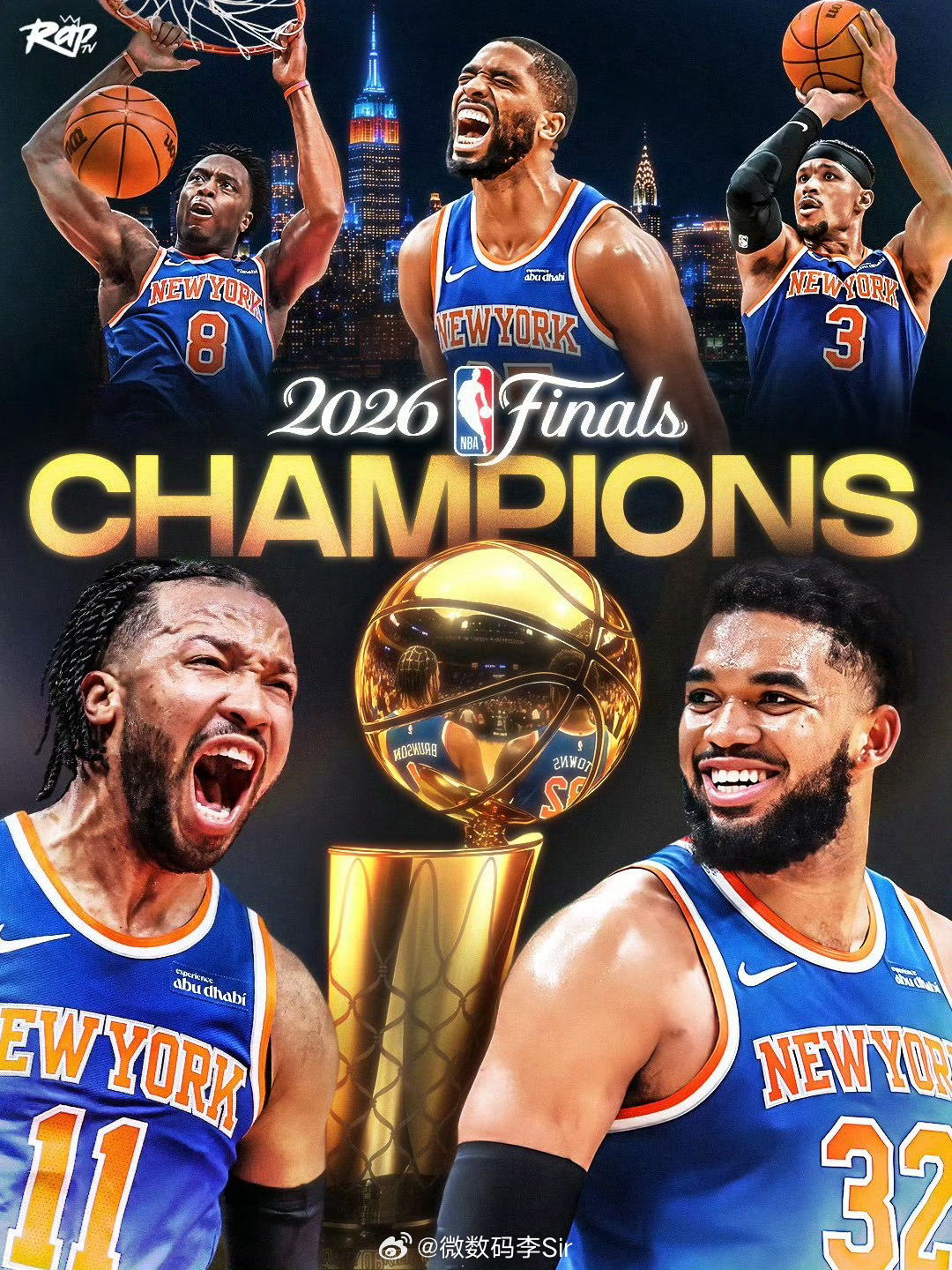NBA总决赛尼克斯vs马刺 恭喜纽约！恭喜尼克斯拿下总冠军🏆 