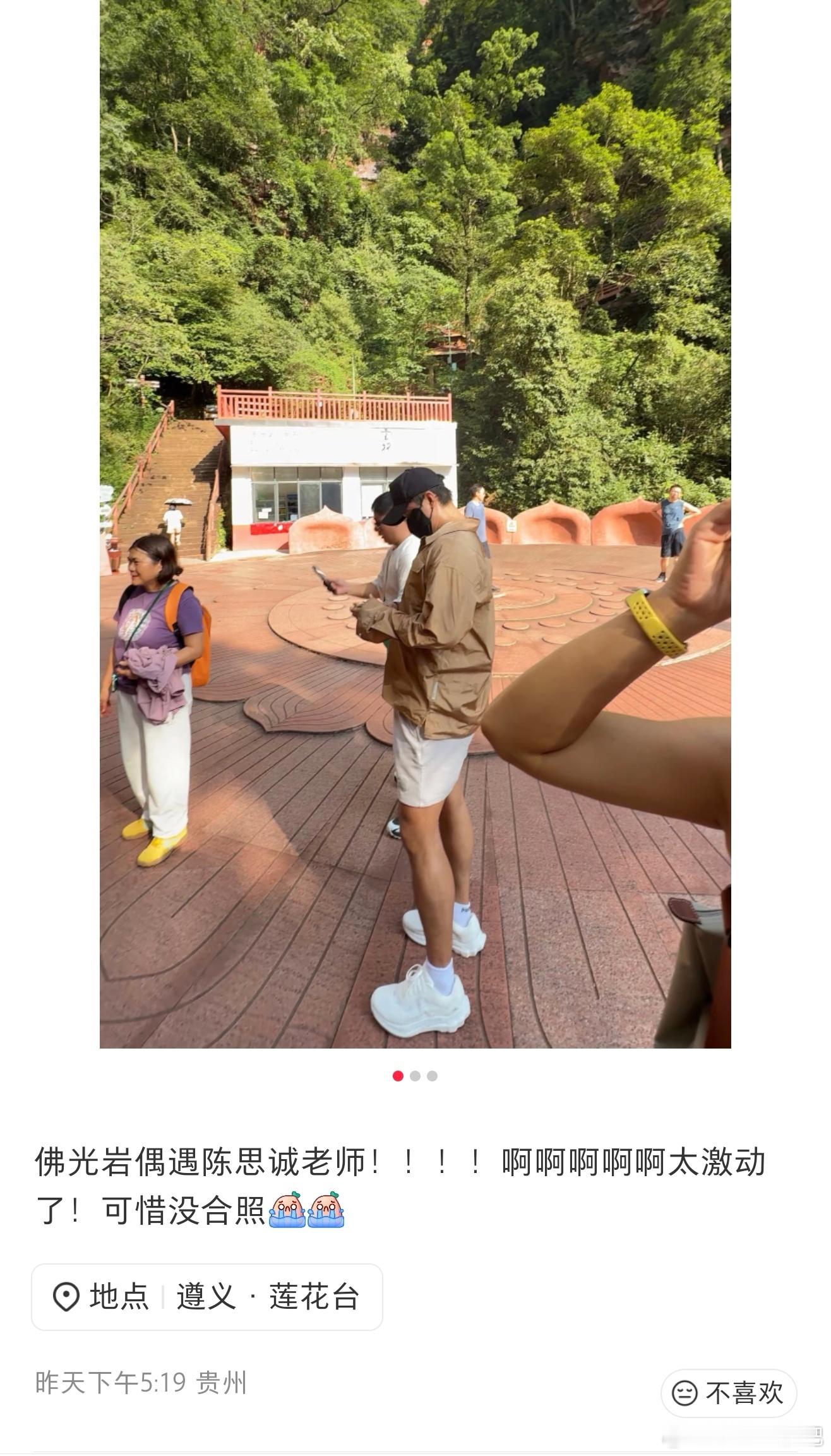 陈思诚现身女友家乡陈思诚和女友都在贵州 网友昨天在贵州偶遇陈思诚，他女友阮巨（不