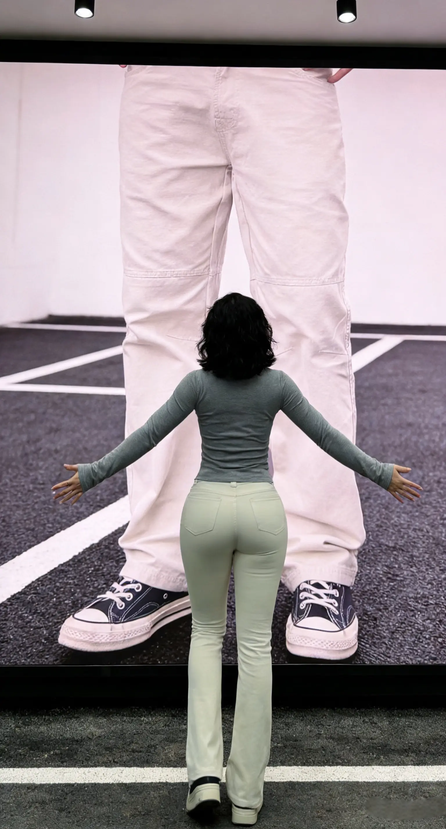 弯刀立裁拼接工装裤四季机能风可调节直筒裤简约透气休闲长裤