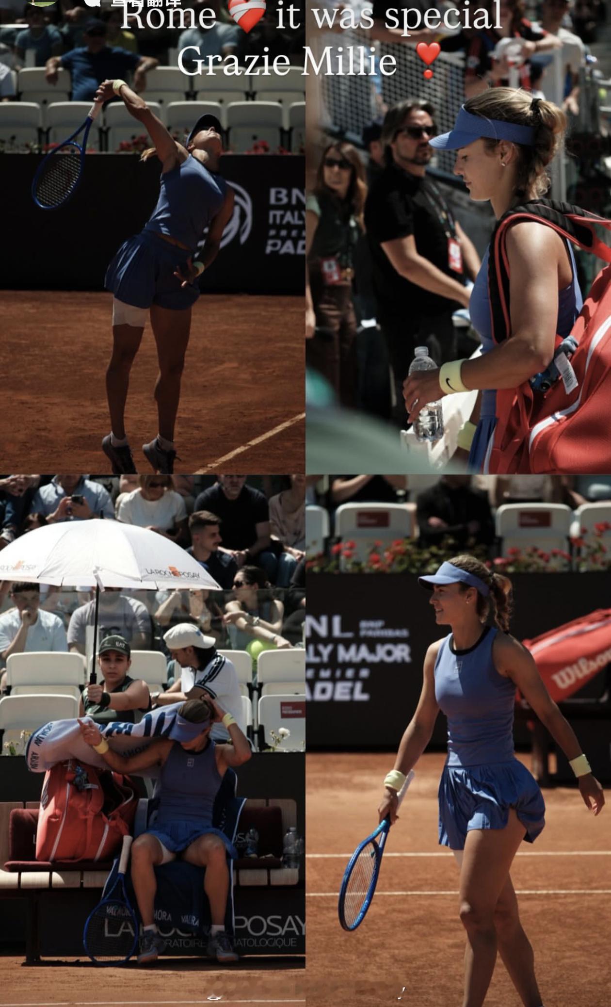 卡林斯卡娅发文“Rome 🤕it was special Grazie Mil