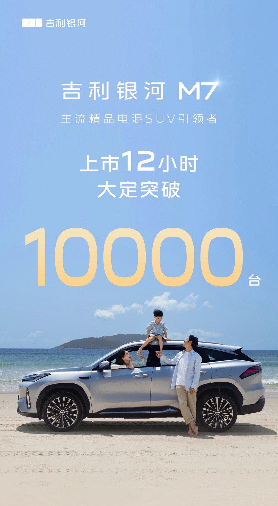 卖的还不错吉利银河M7远航家上市12小时大定破万 