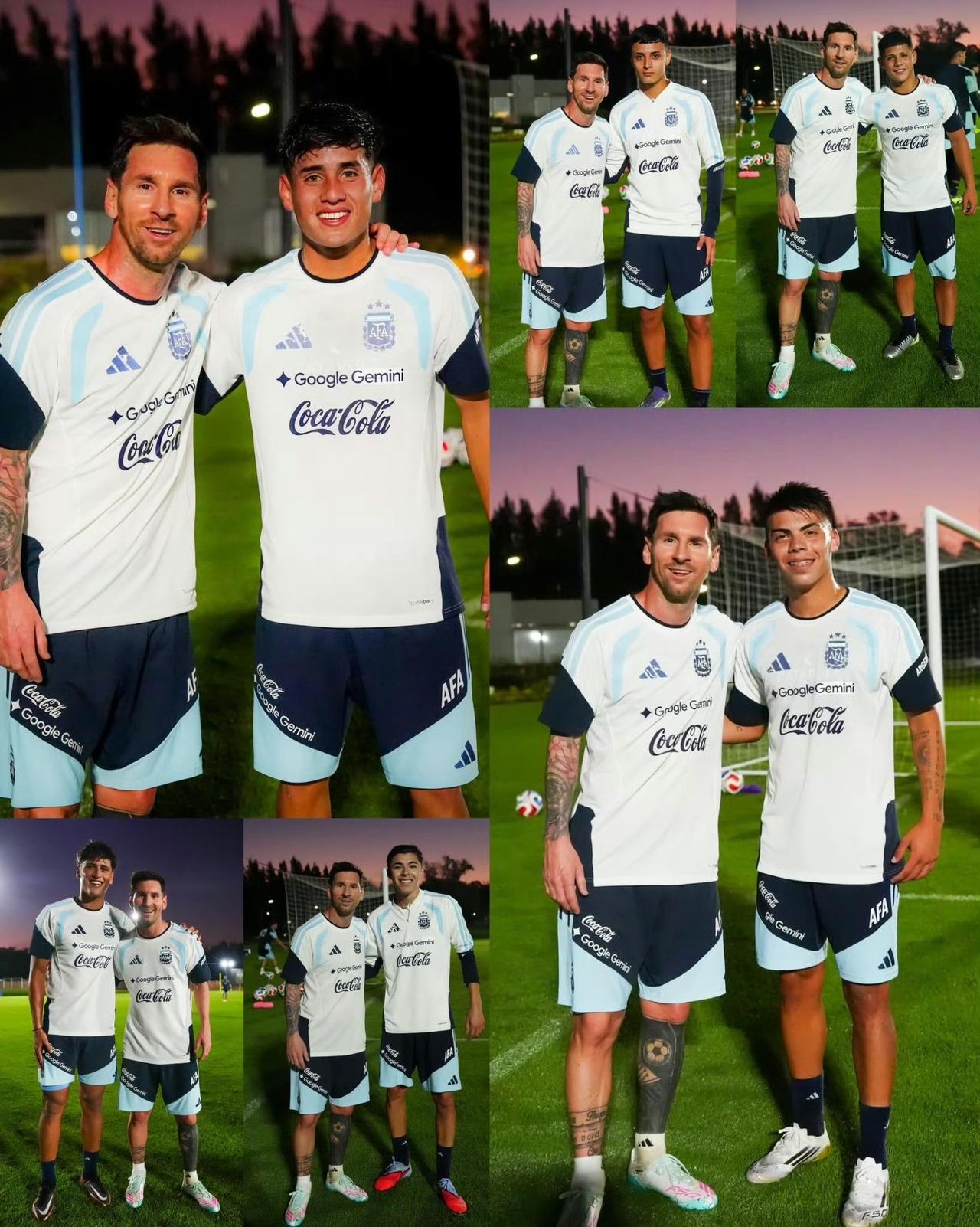 梅西和阿根廷U20的小伙子们合影！以老带新，球王的魅力，领袖的气质，榜样的力量❤