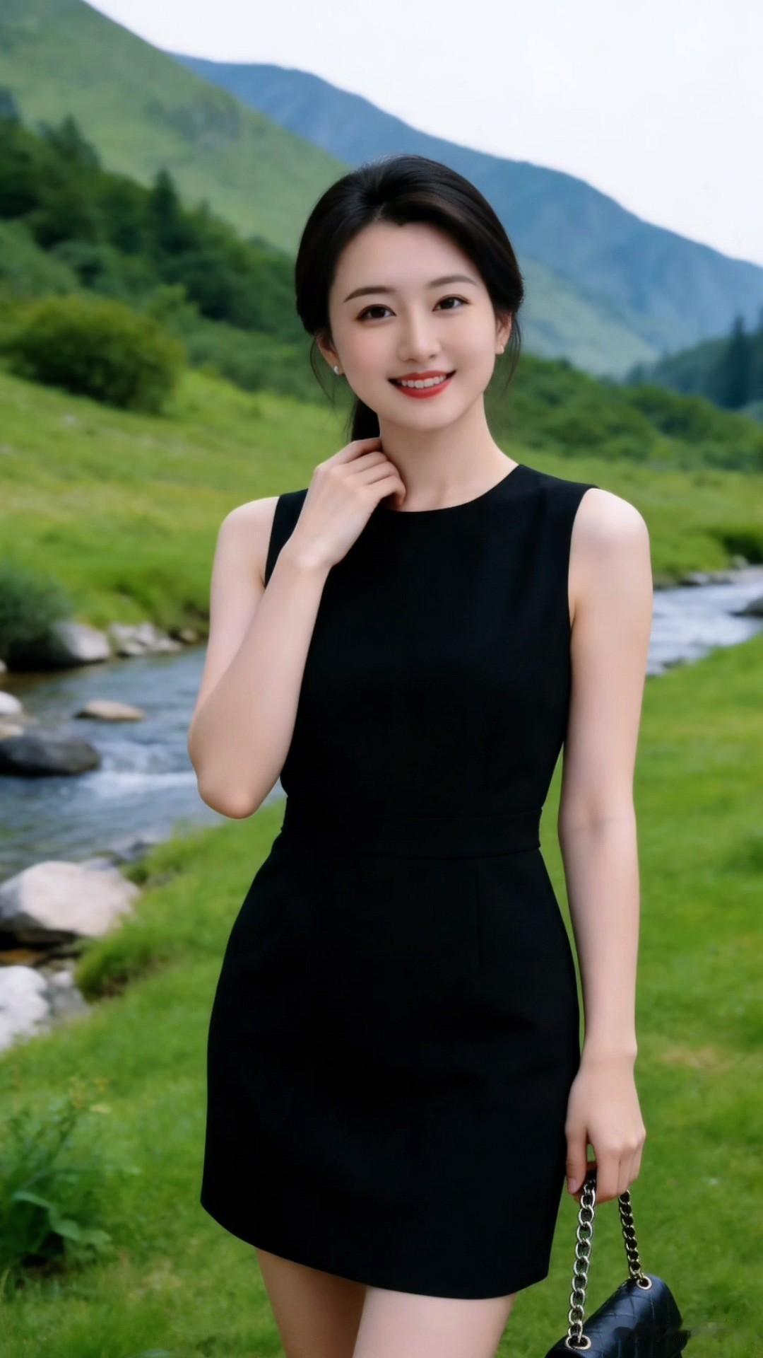 谁懂啊！夏日户外出行的松弛感，全靠这条小黑裙稳稳拿捏✨
不挑身材的A字版型，藏肉