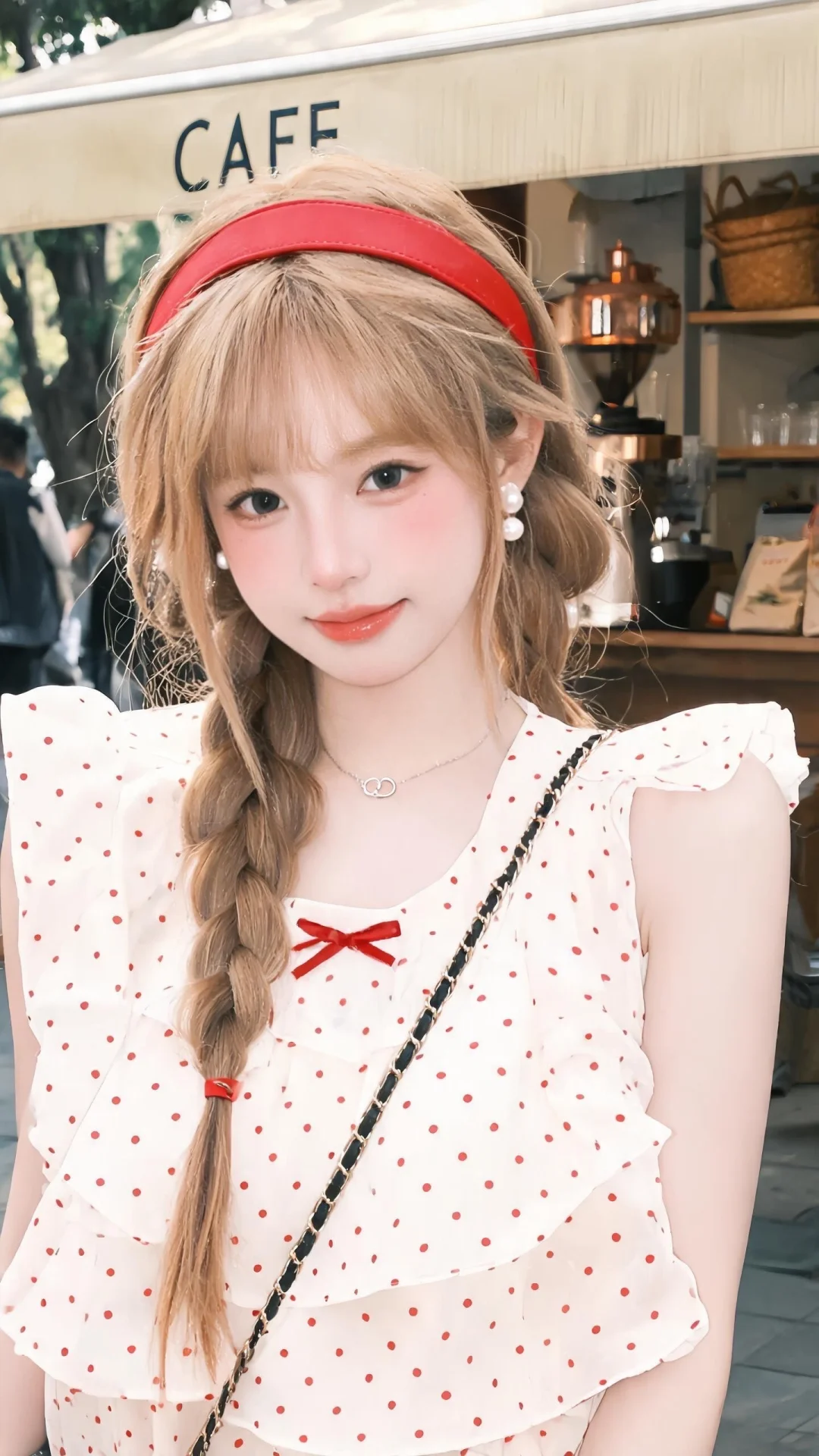 1.人物主体：女性，19岁甜系少女，冷调透亮白皮，面中晕开自然粉嫩腮红...