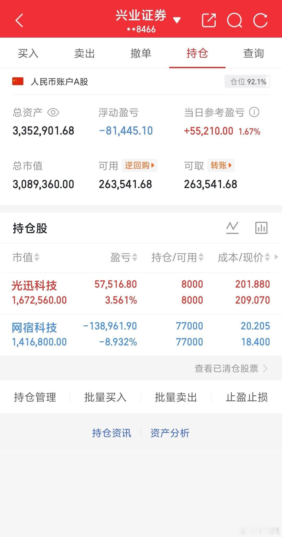今天没动，支持的朋友们点赞关注$光迅科技 sz002281$ 