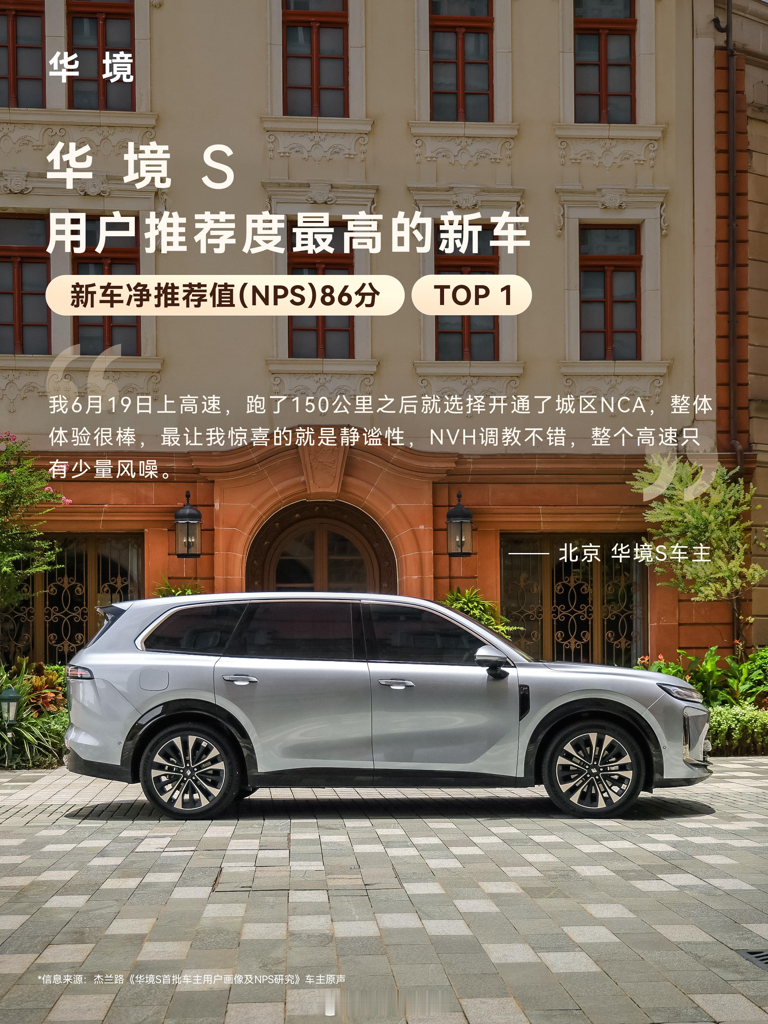 华境 S 累计交付突破万台，销量稳步攀升的同时，用户口碑同样表现亮眼。新车净推荐