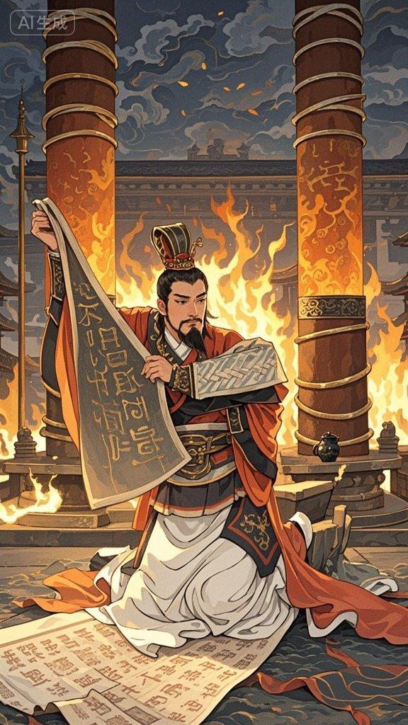 中国历史之六十九……关龙逄捧图死谏。
夏朝末年，朝政腐败，民怨沸腾。大臣关龙逄目