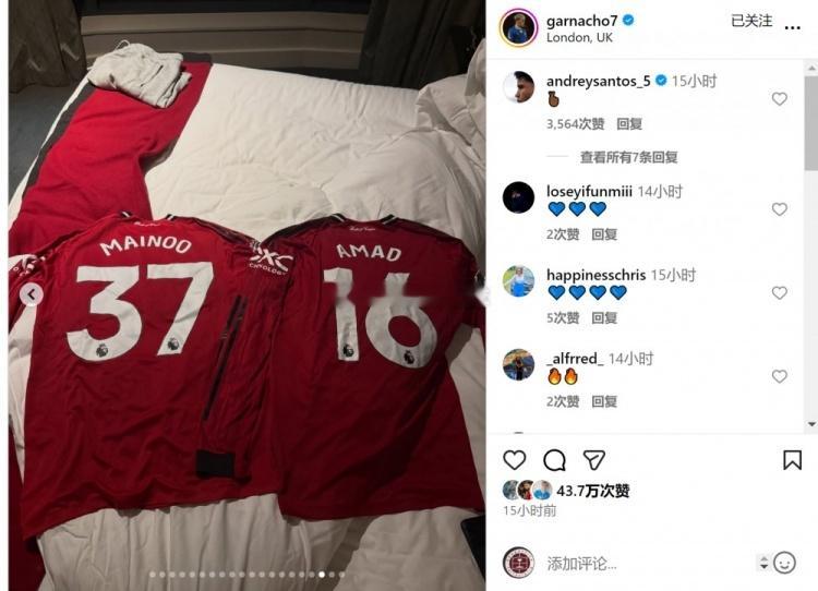 11月29日讯 切尔西边锋加纳乔更新社媒动态，晒出近期的日常生活照片。加纳乔社媒