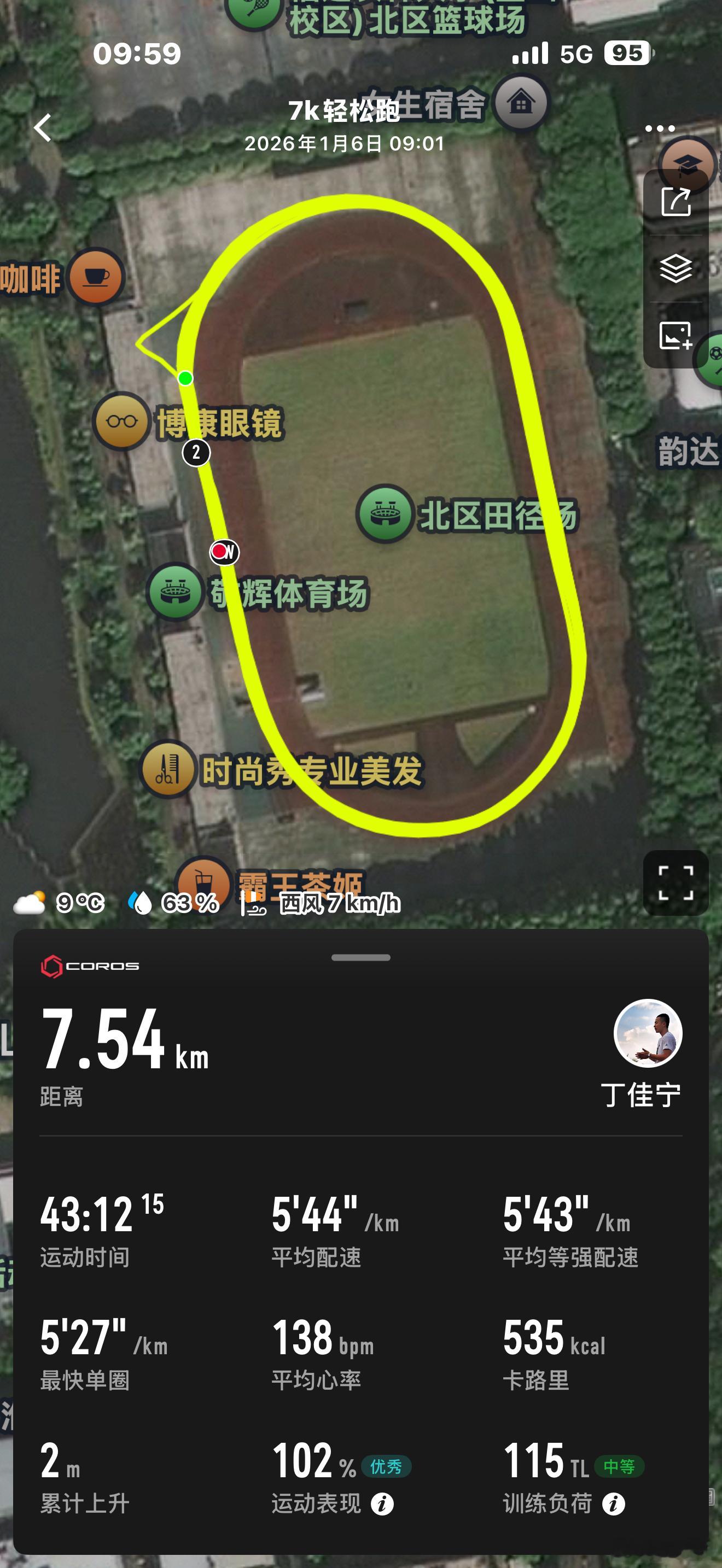 新年新突破…单圈终于跑进5了坚持运动打卡运动打卡校园跑