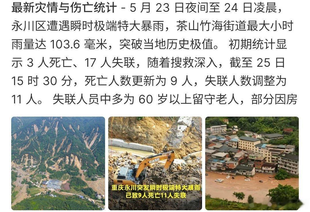 直击重庆永川救援现场这次灾难有点严重啊，这次暴雨影响很大，大家要注意安全，原来河