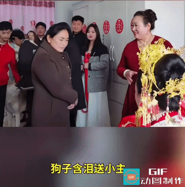 不仅新娘懂，它也什么都懂。
人多时，它不能向前，人少时，它和新娘告别，深情的眼神