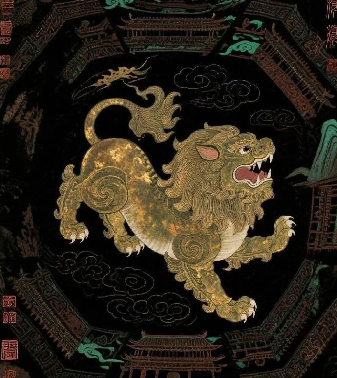 礼赞瑞兽狮！祥狮张颔驱晦气，岁岁平安无灾扰！瑞兽扬鬃迎吉兆，年年富足福满堂！运势