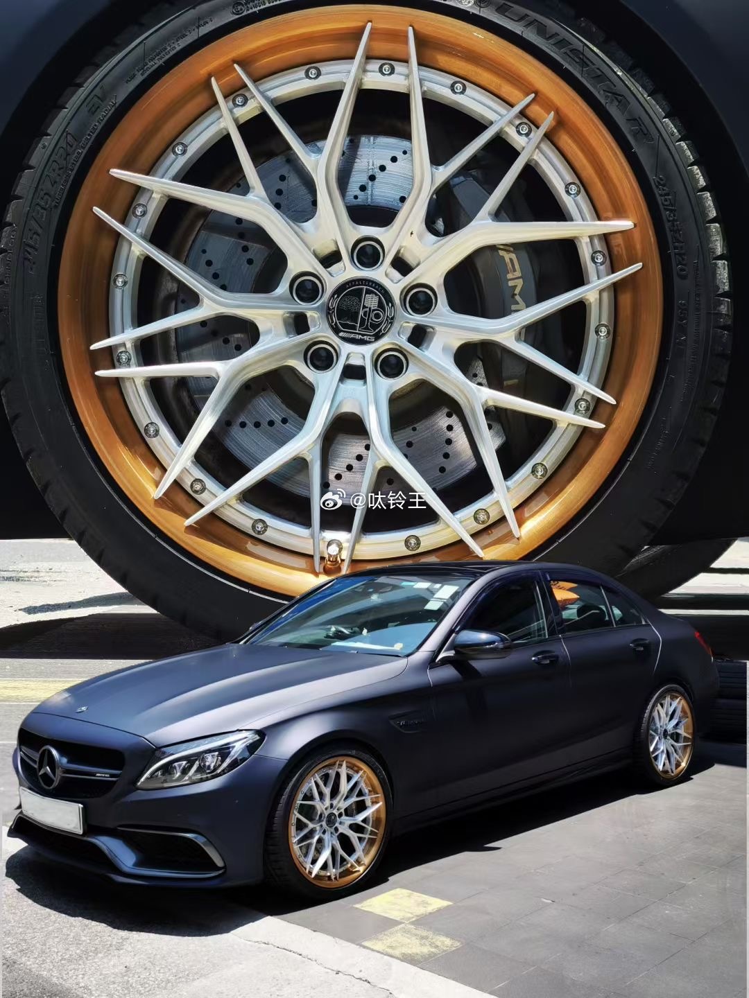 奔驰 C63 W205 完工案例[耶]20寸 TLFW FORGED 拉丝双拼色