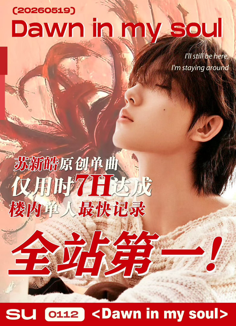 苏新皓新歌登顶全站第一 从旋律响起的瞬间就知道不一般，7小时登顶的速度，是实力也