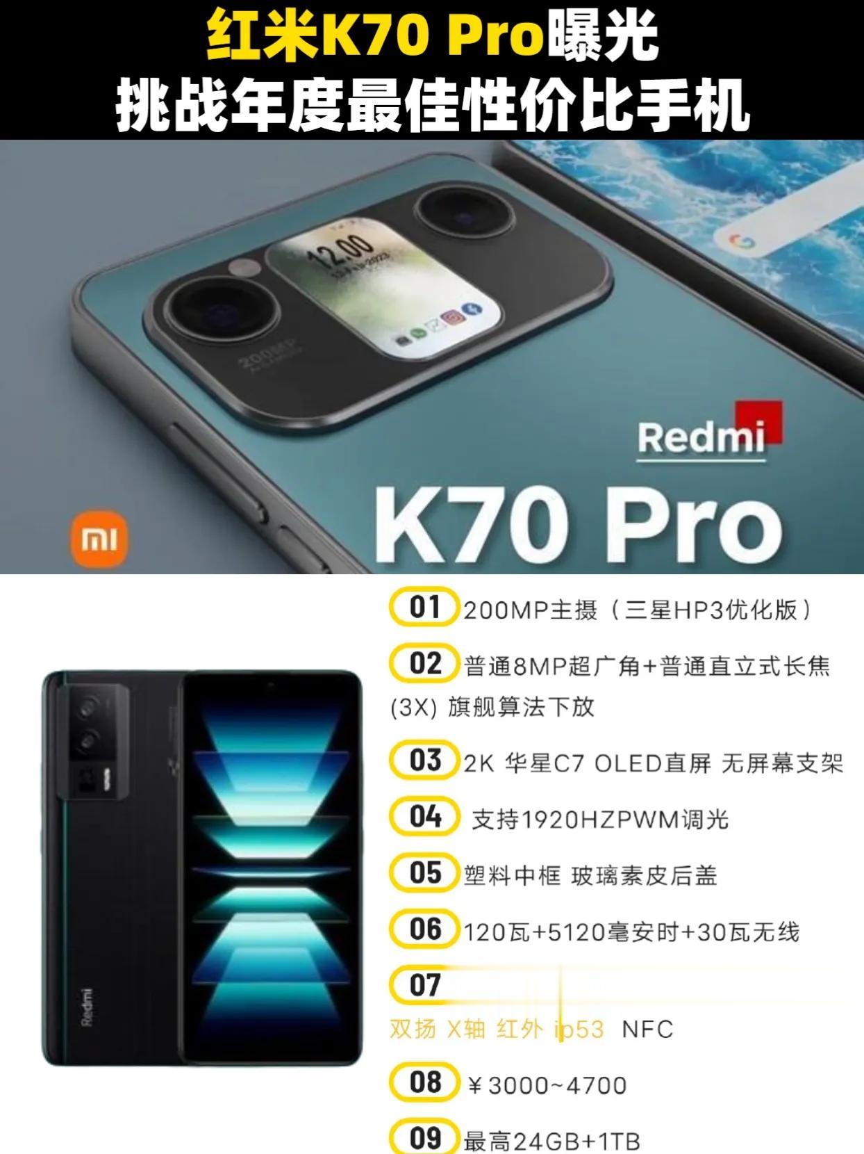 红米K70 Pro曝光，年度最强性价比手机来了 红米k70Pro #红米手机