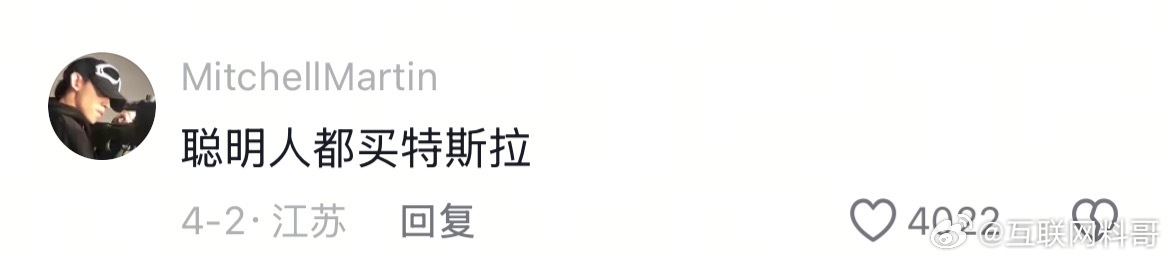 聪明人都买特斯拉。。。 一句话把多少人得罪了。 ​​​