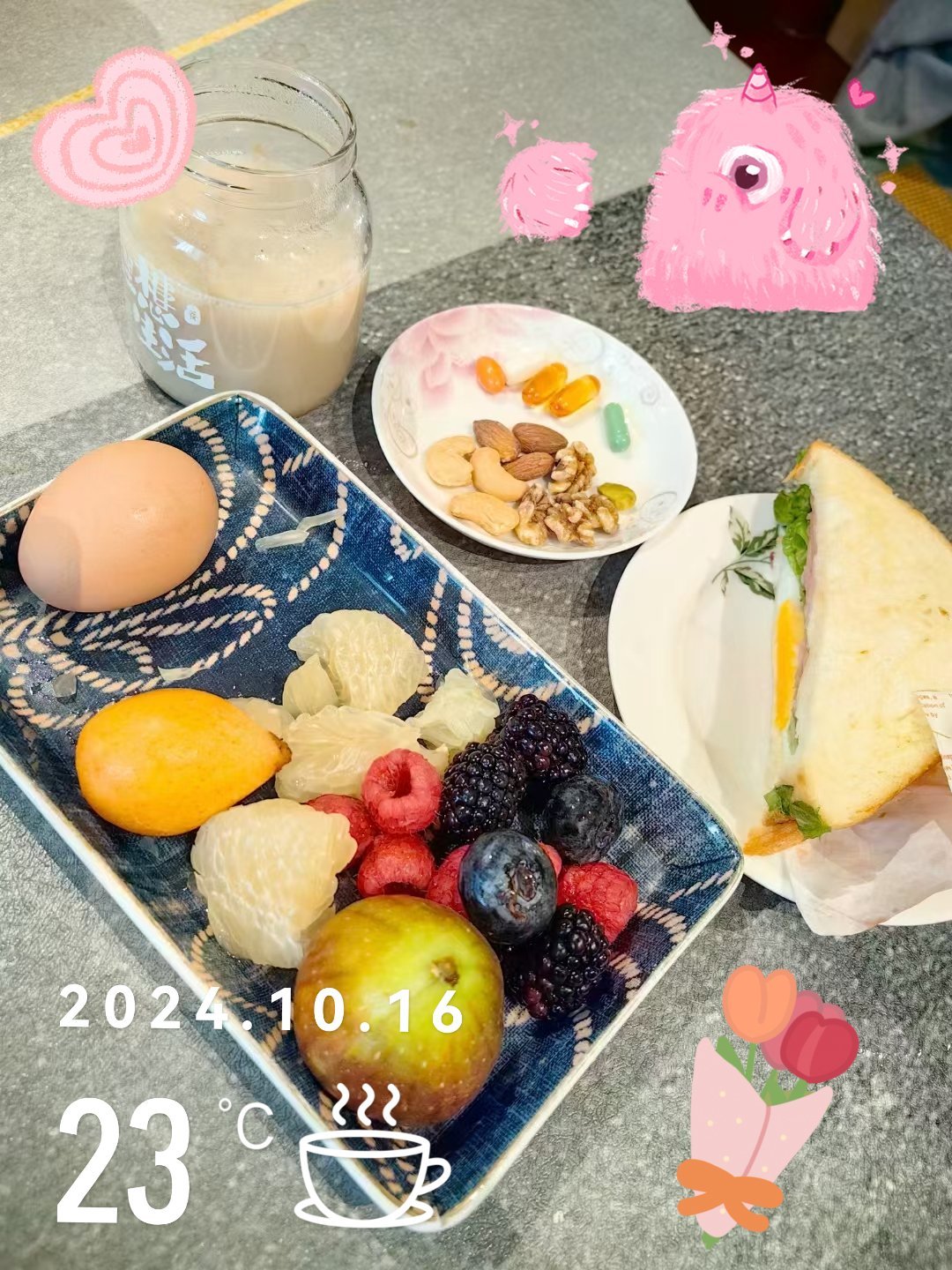 #阳光信用[超话]#一个#中年少女# 的早餐～#刚出生就1米8的小公主来啦# 不