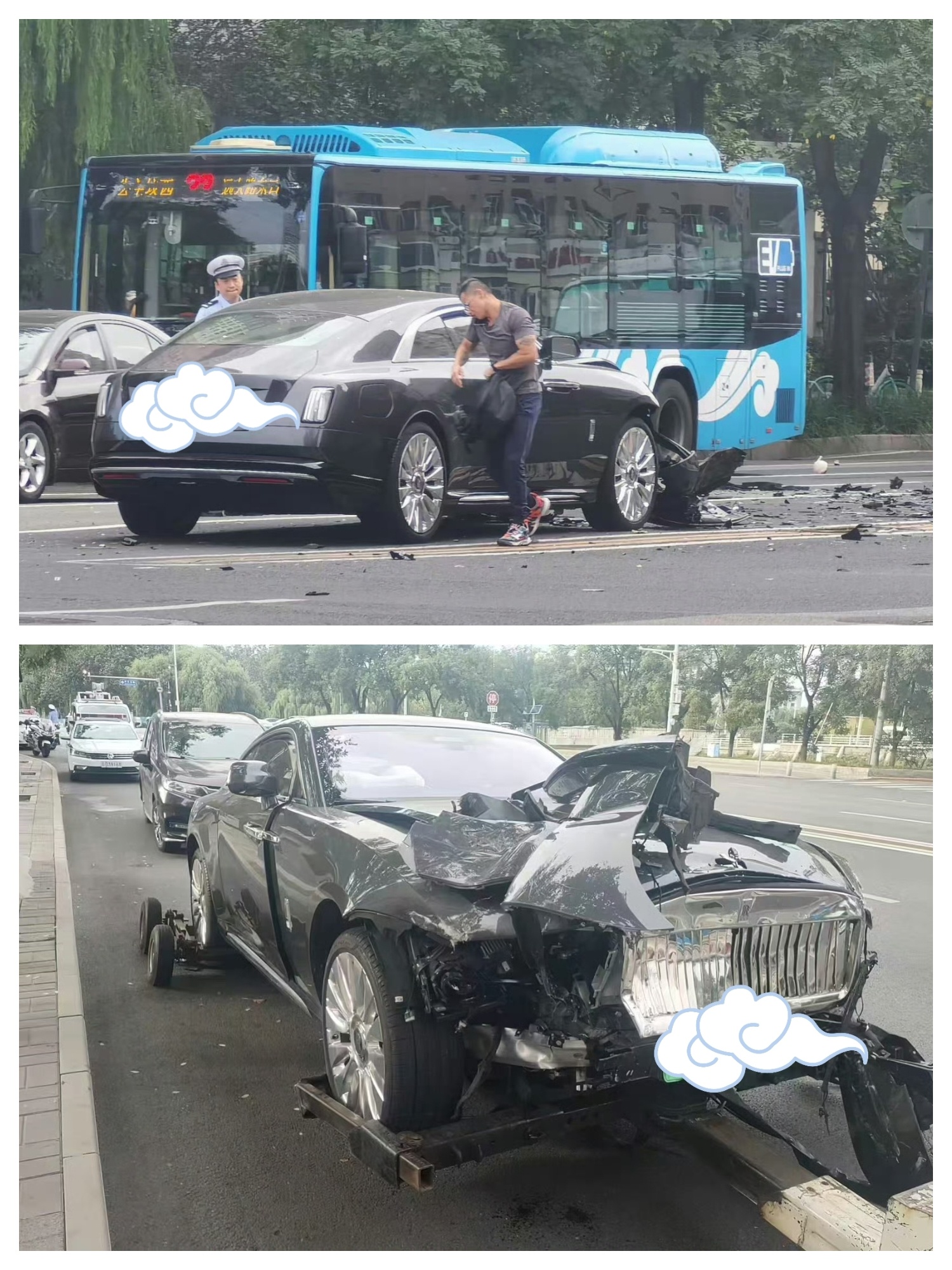 陈震闪灵冲击力如此之大，被撞的那辆车都飞到人行道里了，人还好吗？ ​​​