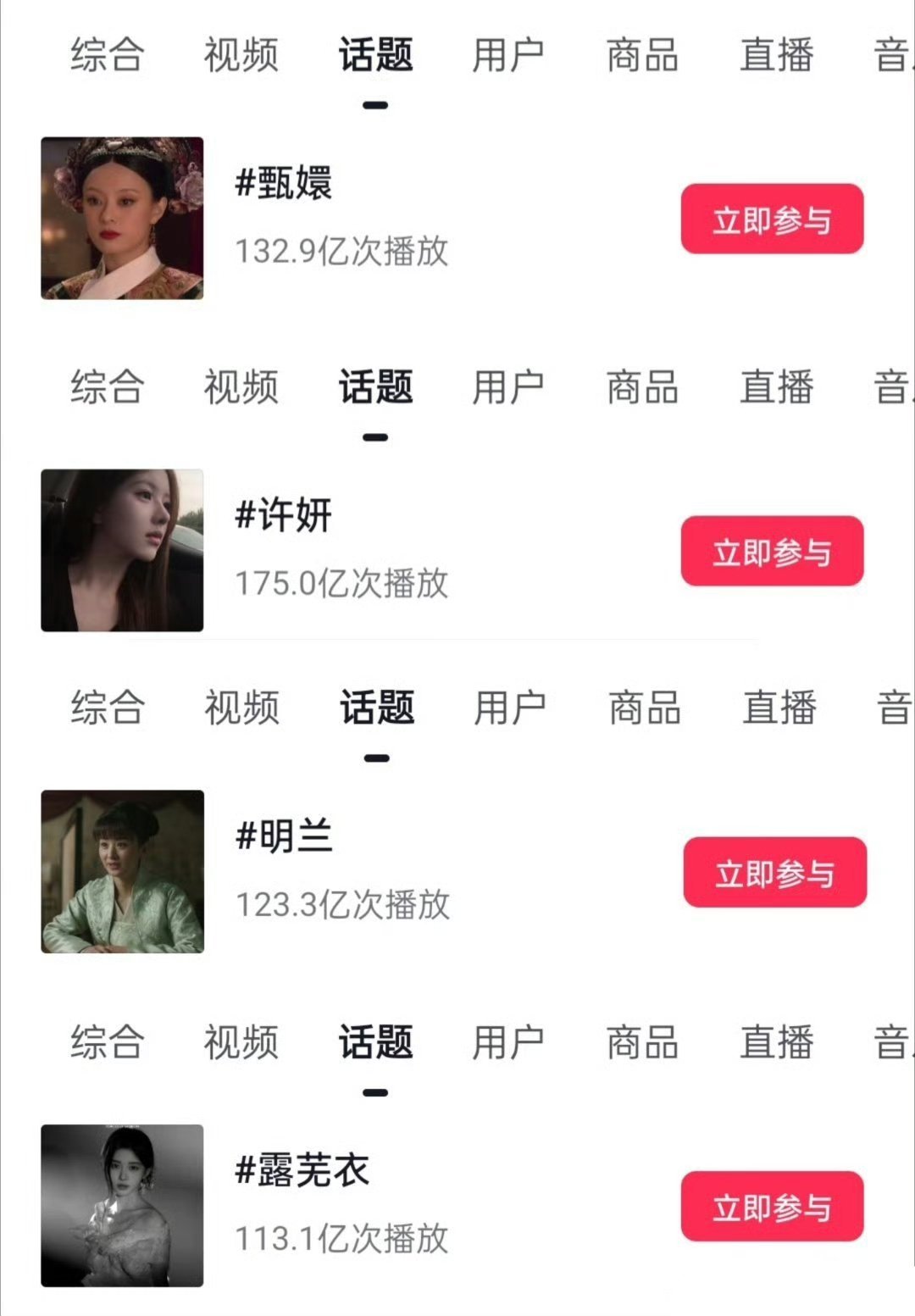 月0主演破百亿播放量的只有露芜衣角色啊，目前女性角色只有4个突破的，其实也不用那