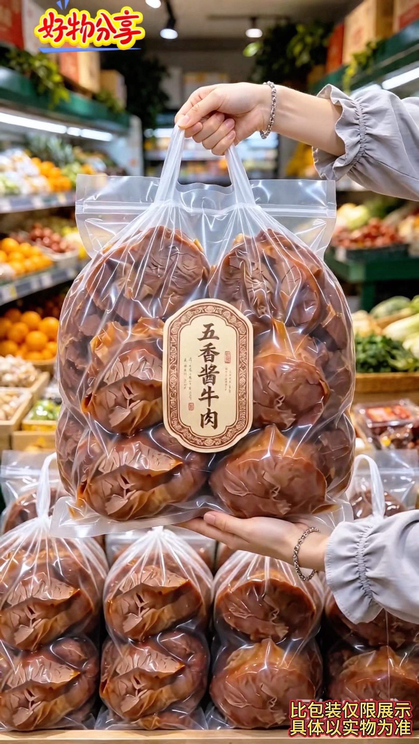 家人们！真正地道的五香酱牛肉来了！都是整块牛腱子卤制，不拼接、不合成...