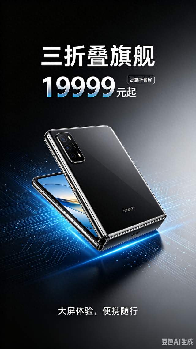 华为新款三折叠非凡大师正式登场，起售价19999