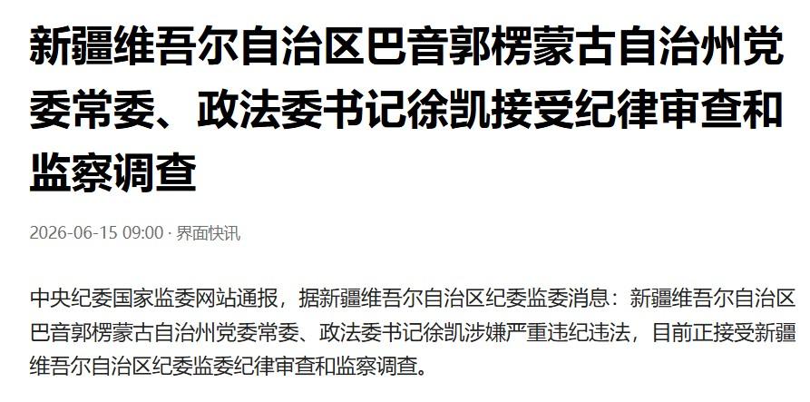 徐凯只是一个副厅级干部，虽然说不上是只大老虎，但因为他是在职的，而且是在政法委书