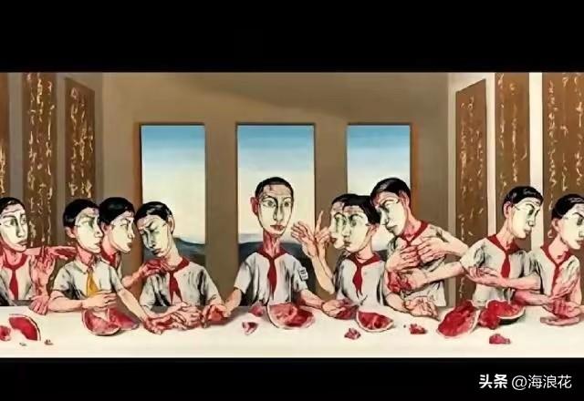 这画的是红领巾？这是湖北美院走出来的画家的作品，在香港一场拍卖会上，以1.804