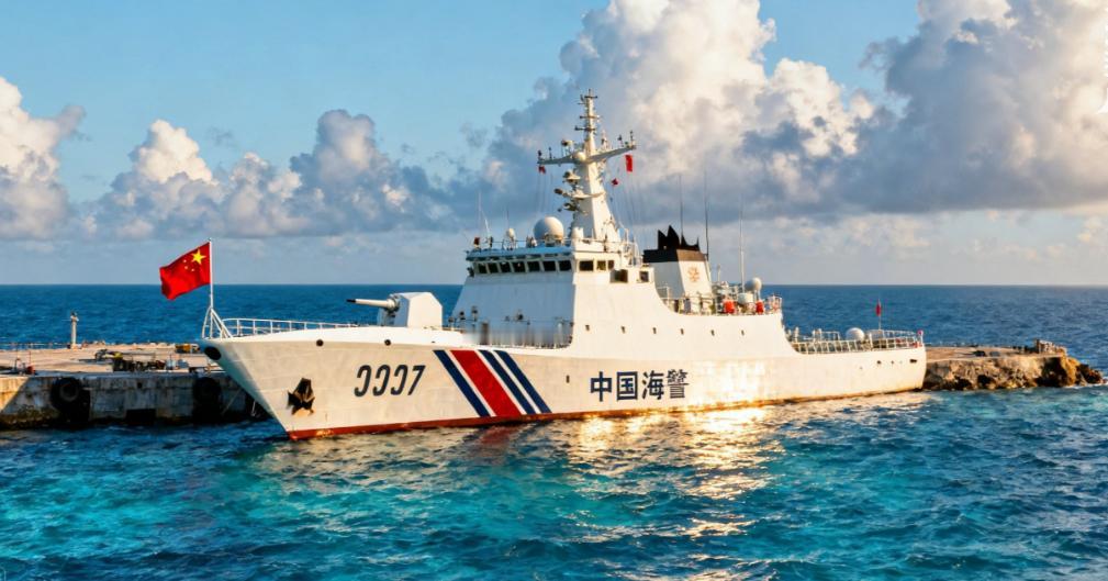 这次轮到中国自由航行了。

8月14日这天，中国海警局发了一条短消息，就两句话：
