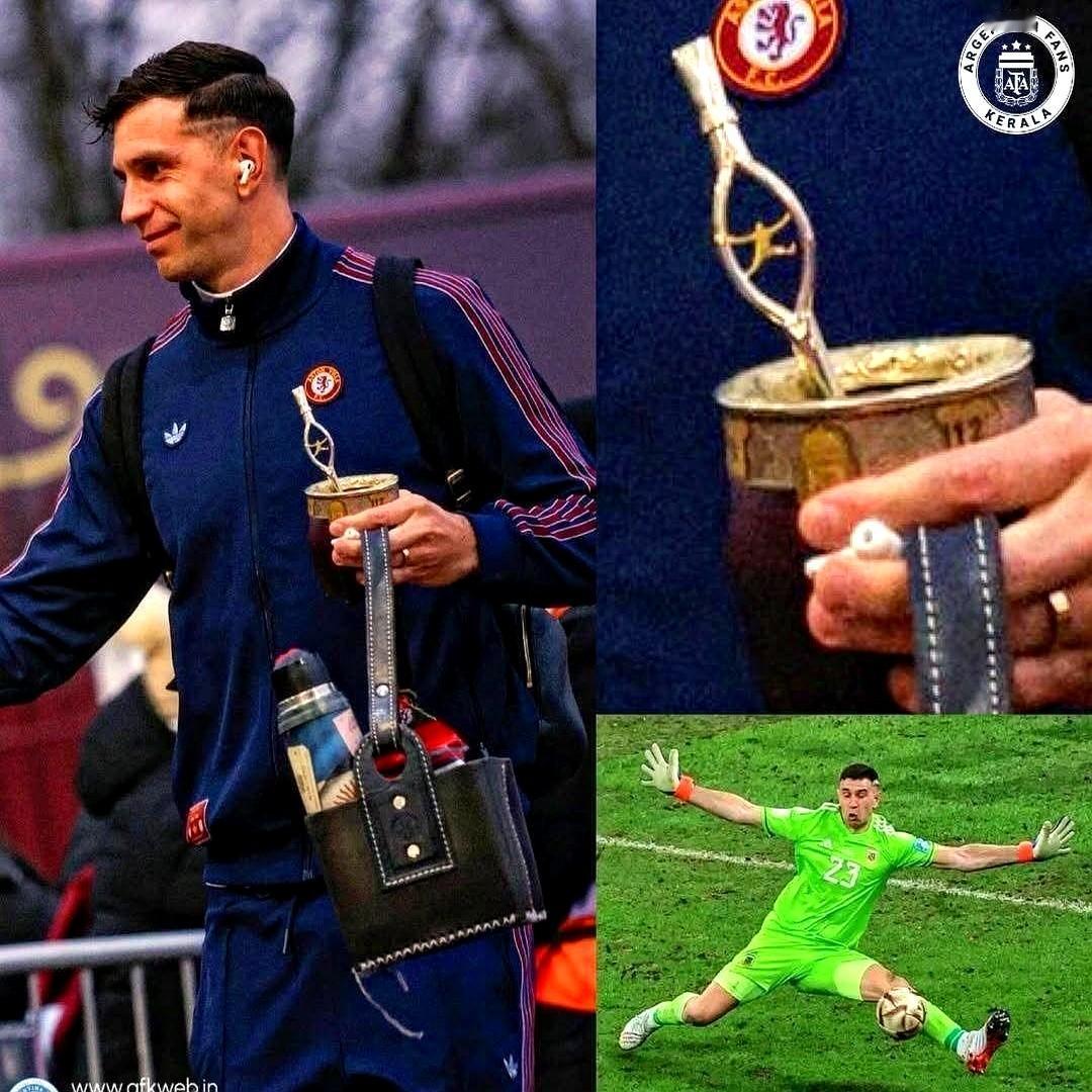 大马丁和很多阿根廷球员一样喜欢马黛茶，不过他的马黛茶吸管别具一格。

他的金属吸