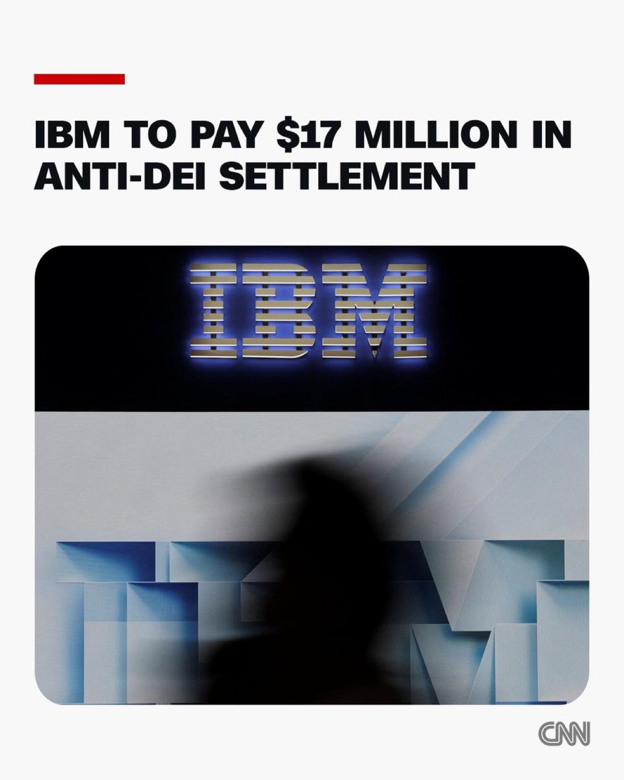 IBM 已与美国联邦政府达成和解，同意支付约 1700 万美元，以解决有关非法多