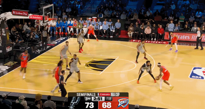 亚历山大三节23分，雷霆反超雷霆vs马刺