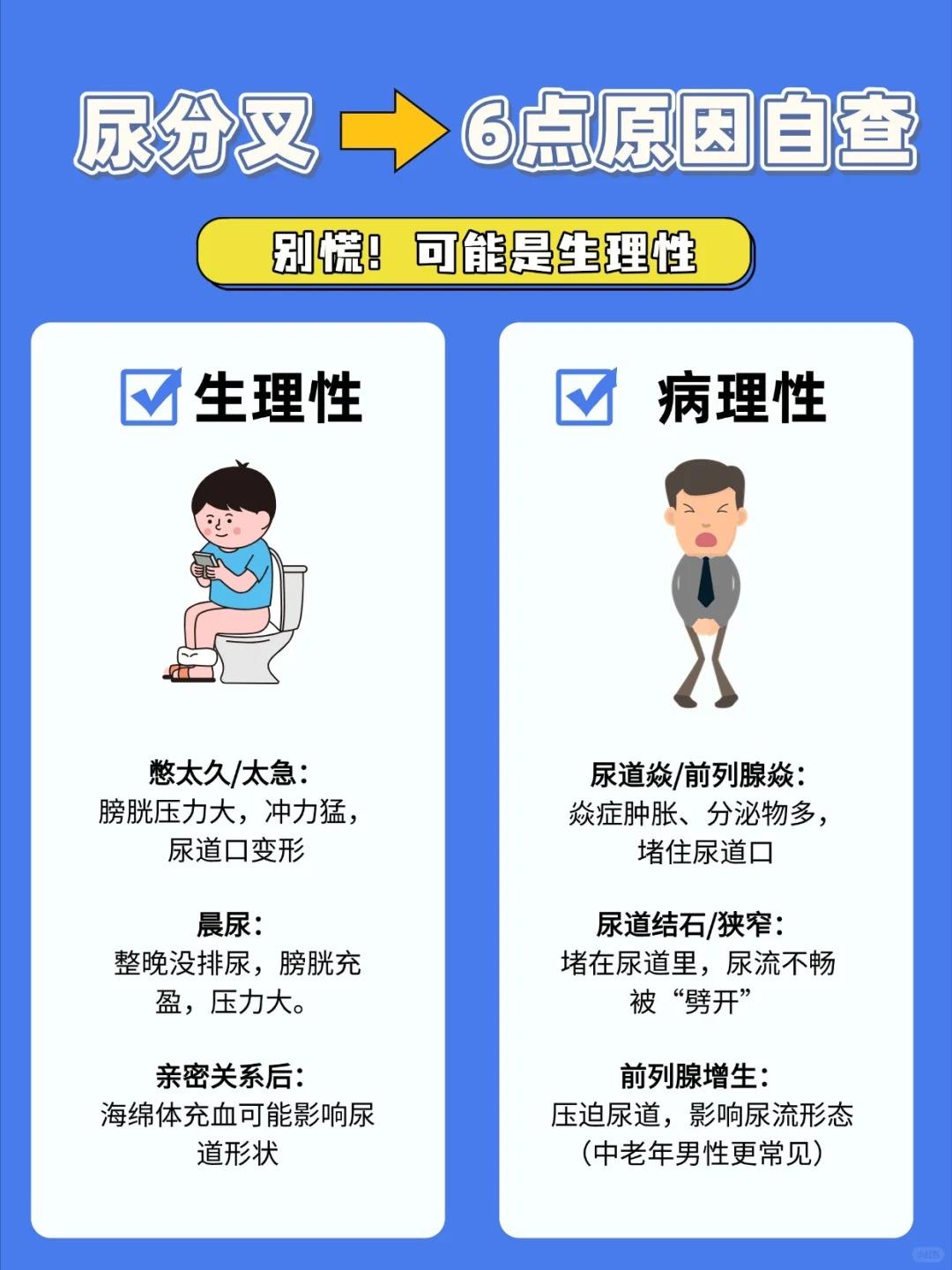 尿尿分叉了？别慌！先看看原因！