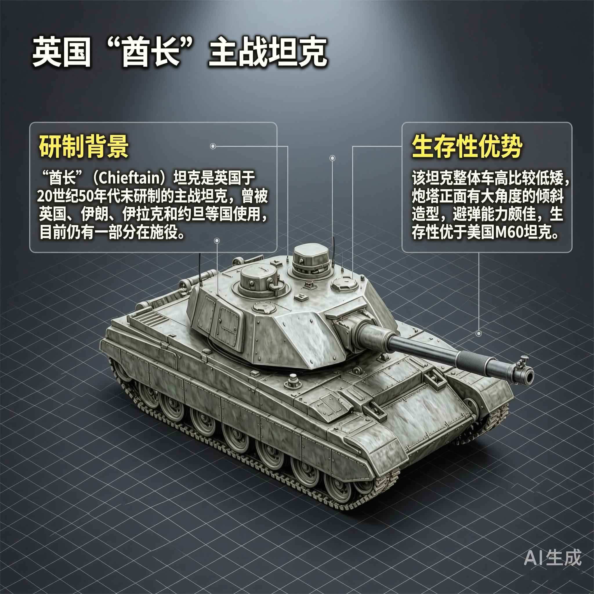 军事ai新视野 英国“酋长”主战坦克“酋长”（Chieftain）坦克是英国于2