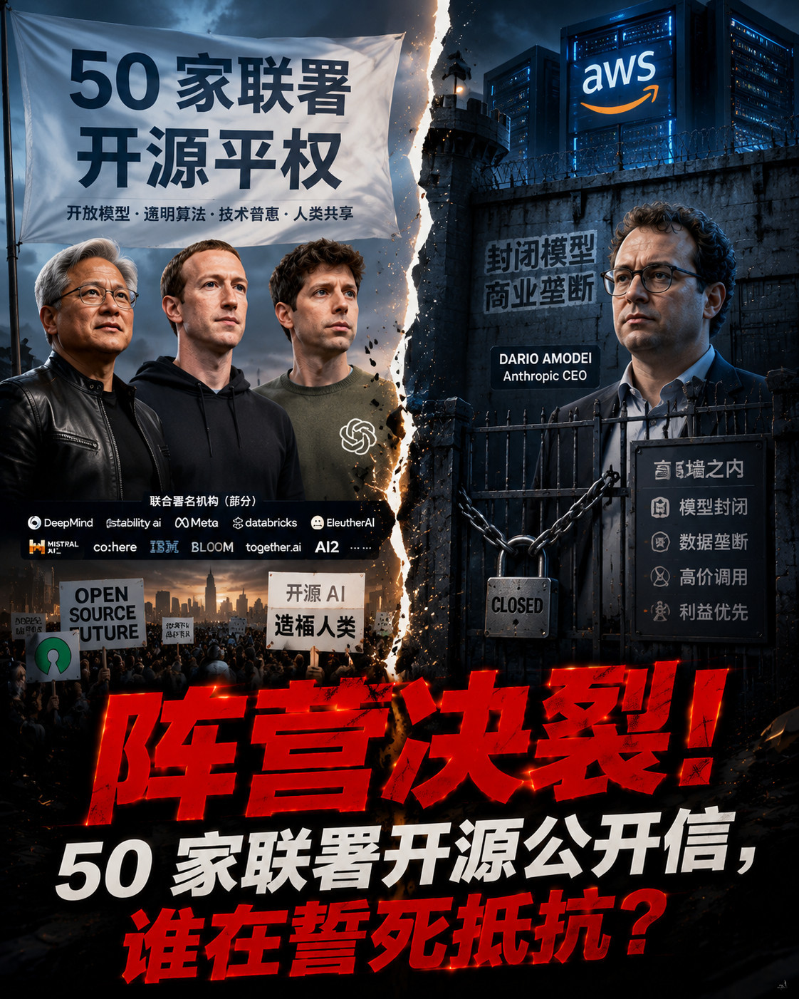 50家巨头联署开源公开信：开放权重 AI 模型“AI 将变革每个行业、赋能每家公