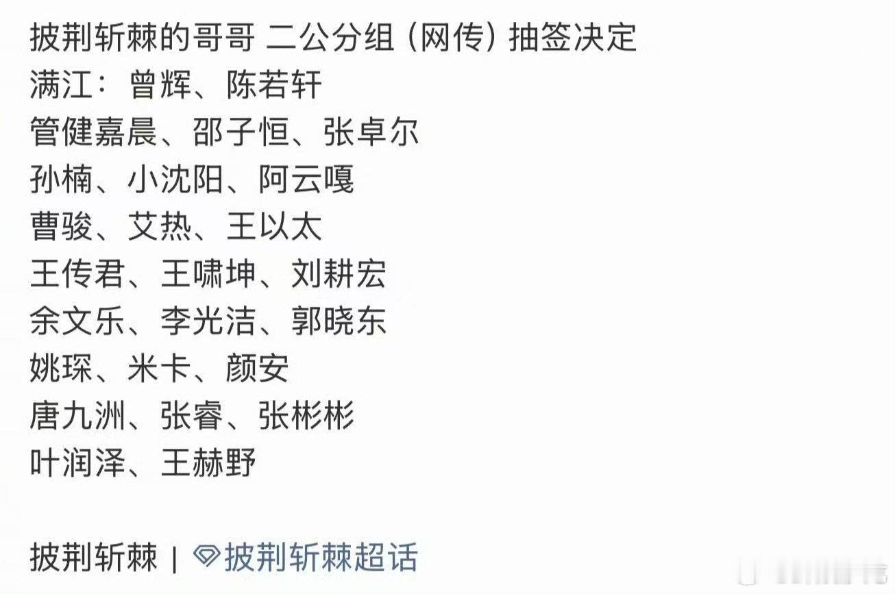 姚琛二公组队 网传披荆斩棘二公组队 披荆斩棘二公抽签组队，姚琛、米卡、颜安同队看