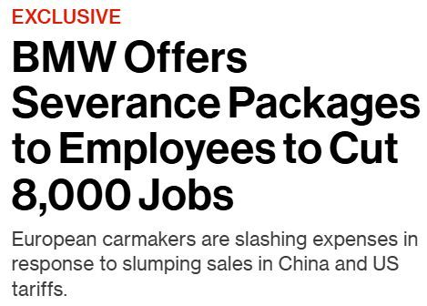 宝马计划裁员约8000人  德国汽车产业正在经历“寒冬”，宝马计划到2027年底