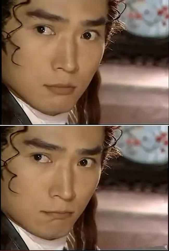 焦恩俊在飞刀问情里演女人，这小嘴巴一抿，娇嗔的小眼神，太传神了，比女人还女人。话